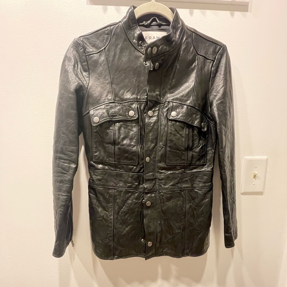 Frame Denim Black Leather Jacket
